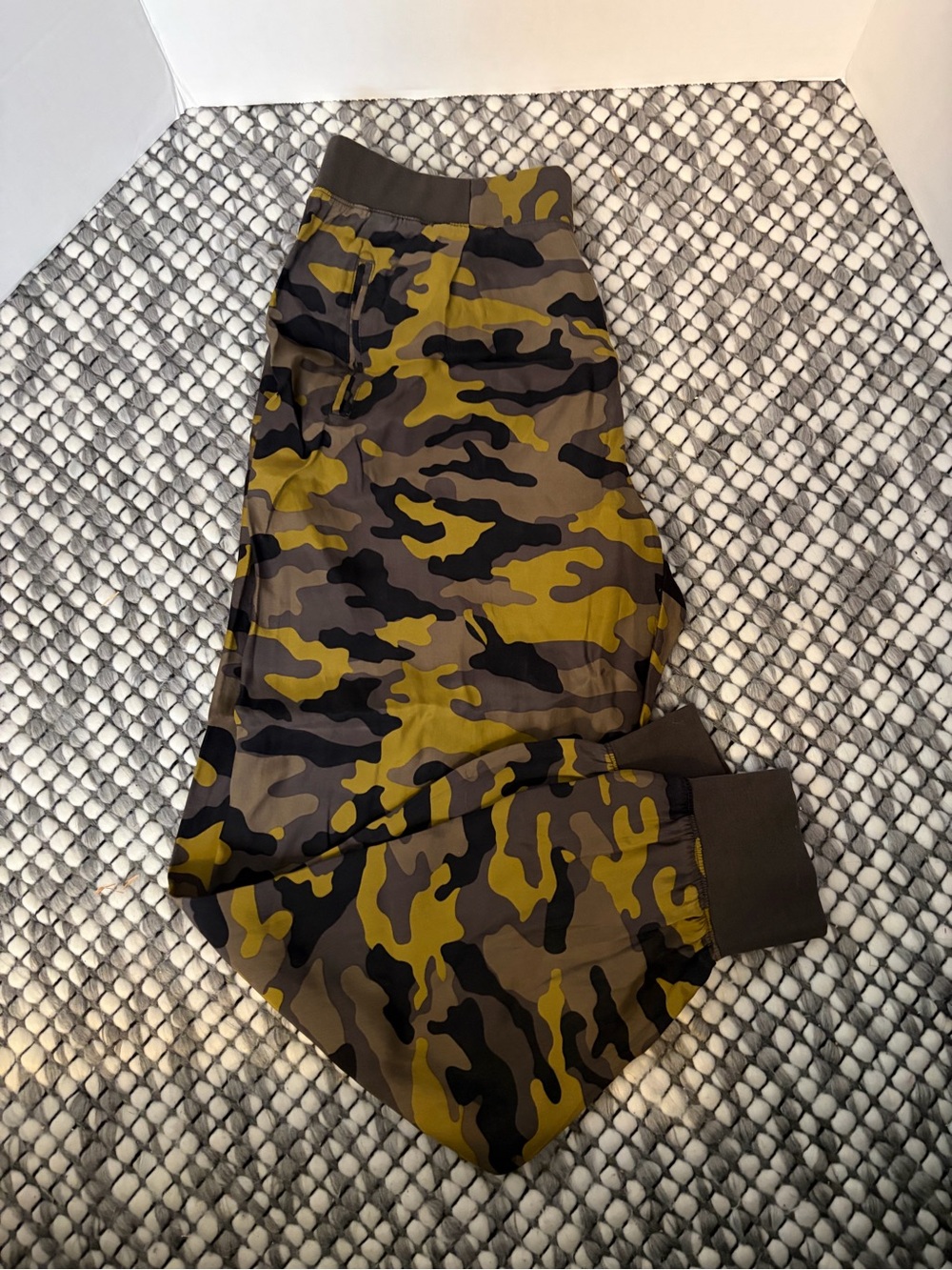 ATM green camouflage print silk jogger